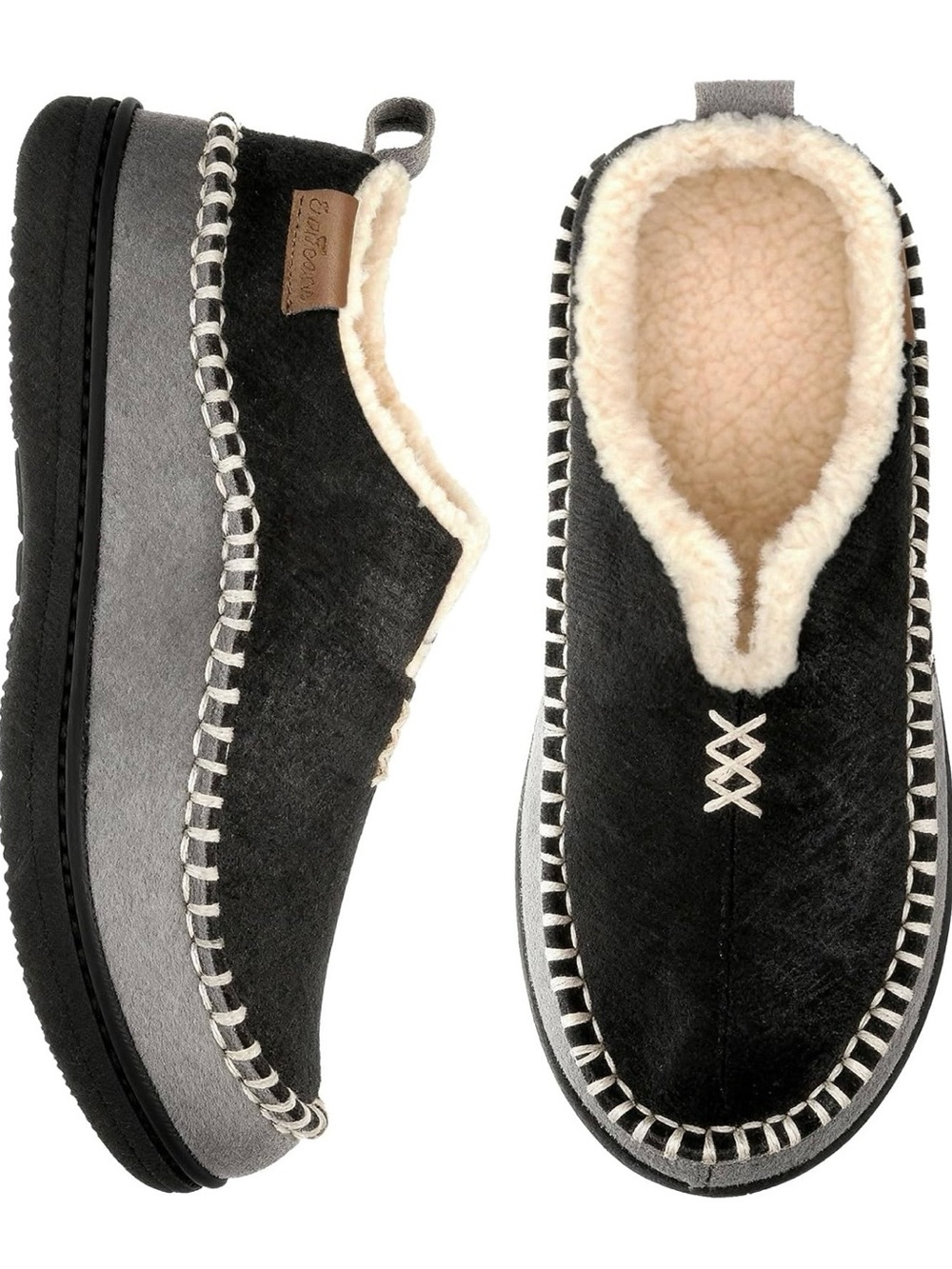 EverFoams Men's Suede Memory Foam Moccasin Slippers